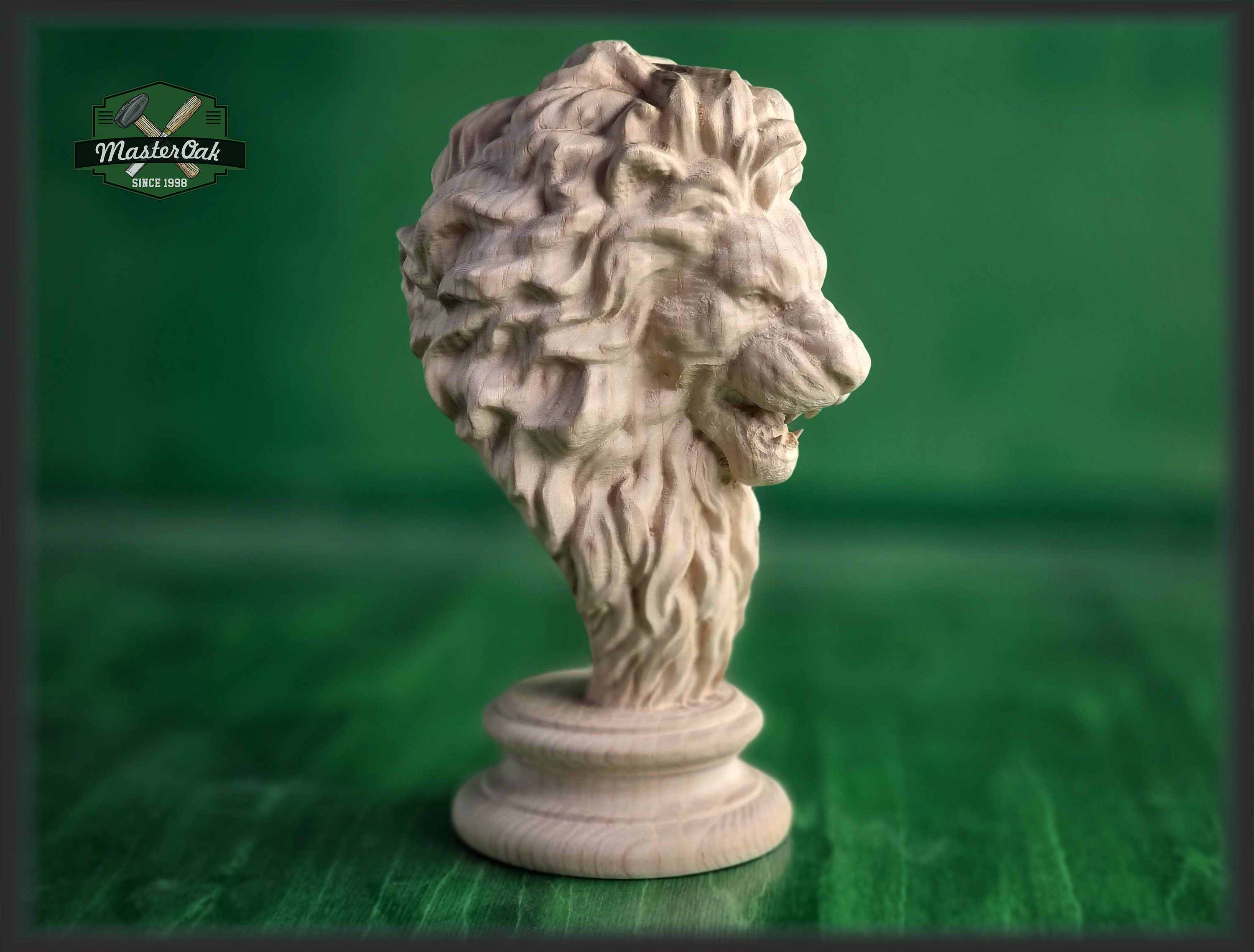 Lion Wooden Finial, Lion statue for Staircase Newel Post, Lion finial bed post, Lion statue of wood