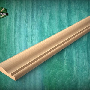 Natural Wood Molding with Curved Profile - Ideal for Elegant Interiors, 40&quot; wood molding for walls and ceilings , 1 pc, Unpainted, Baguette