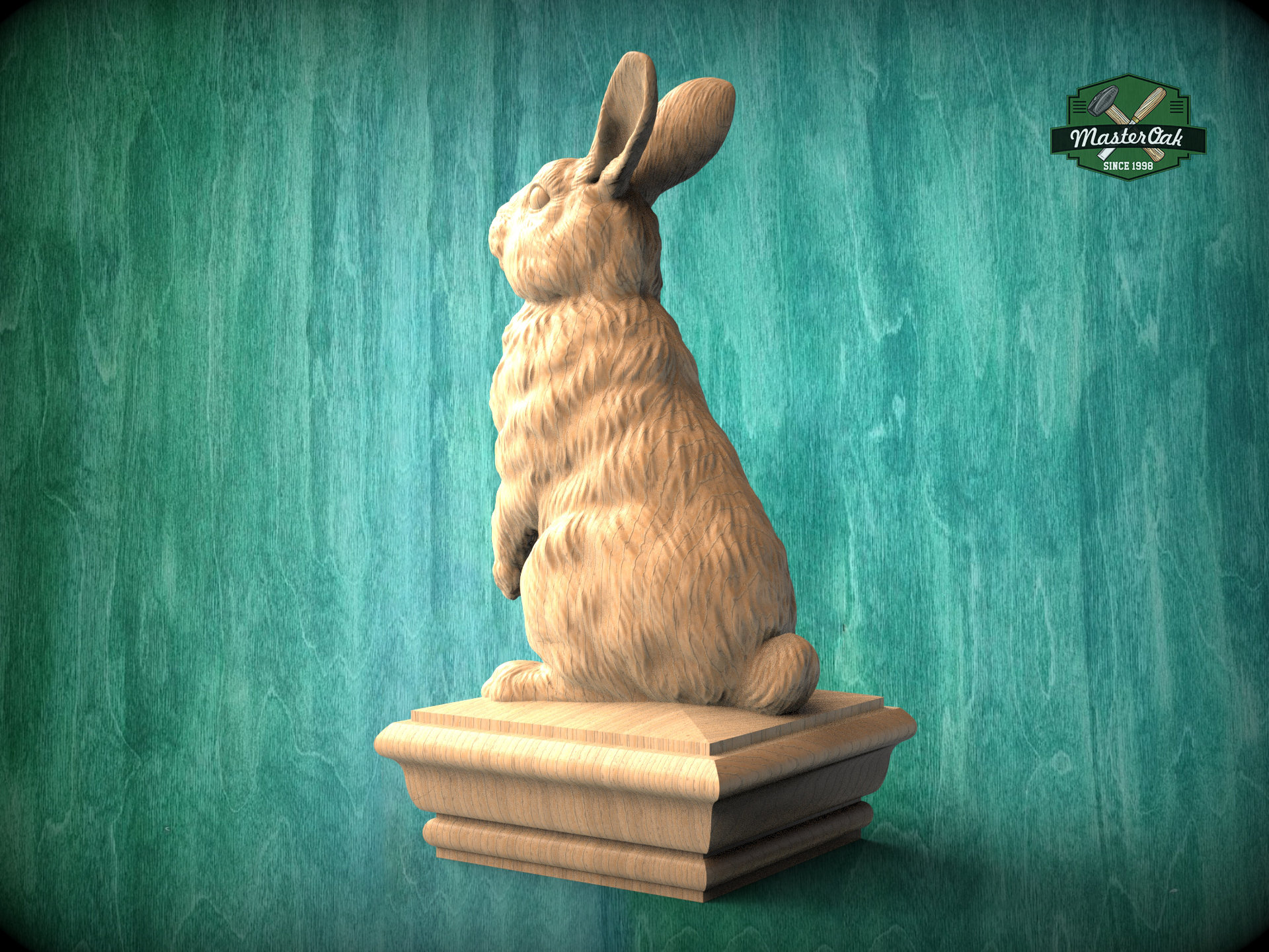 Rabbit Wooden Finial for Staircase Newel Post Rabbit Finial Etsy