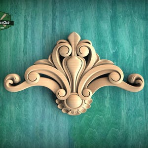 Scrolled Acanthus Applique – Wide Carved Wood Ornament for Furniture or Panels