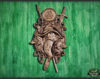 Odin Scandinavian God,  Odin the Allfather, Celtic wood carving, Viking carving