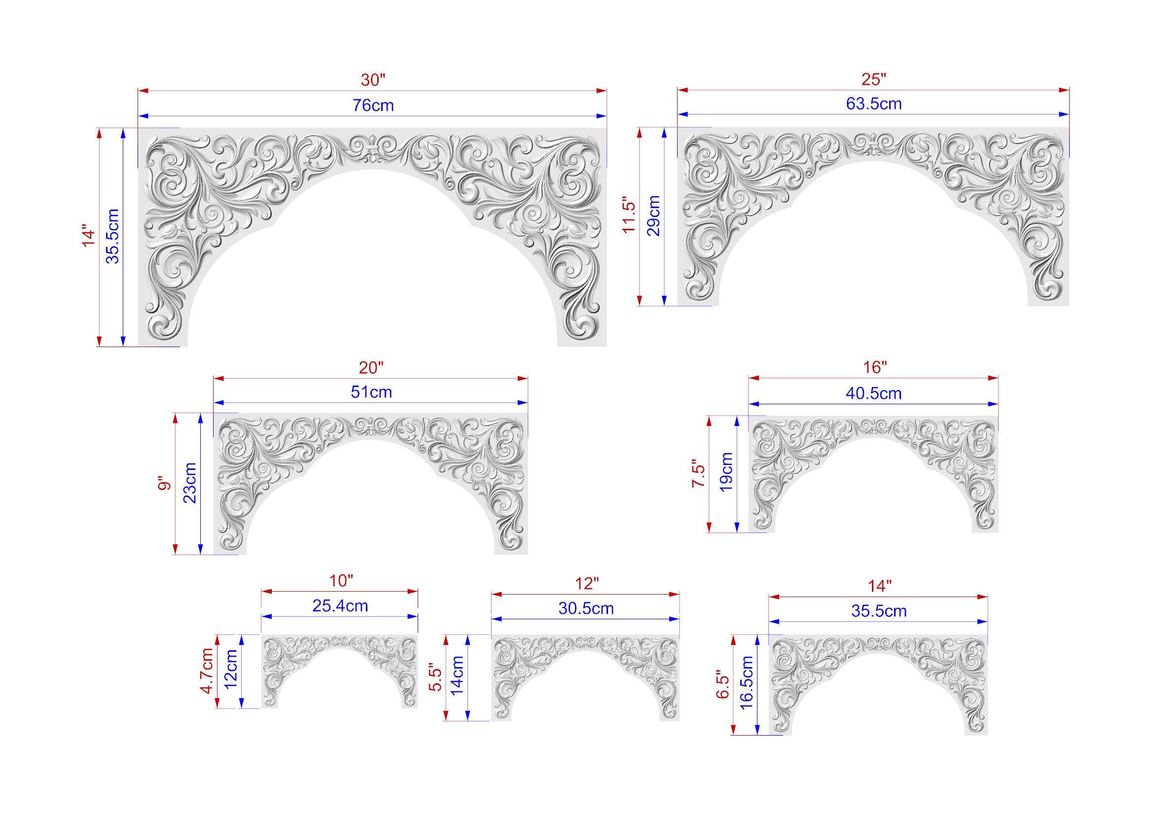 Antique Style Arched Hardwood Wood Trim, 1pc, Home Wall Decoration ...