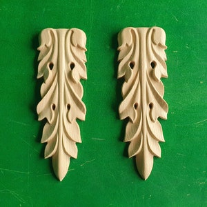 Carved Wooden Corbels Unpainted, Set 2pc, Home Wall Embellishments, wood onlays, wood wall art decor
