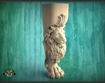 Legs Lion claws and Lion head, 1 piece, classic style lion feet, baroque legs, wooden feets, queen anne style