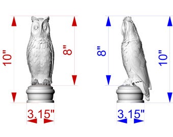 Puede incluir: Una estatua de búho blanca, de 25,4 cm de altura y 8 cm de ancho, con una envergadura de 20,32 cm. La detallada escultura presenta las plumas del búho y está montada sobre una base redonda. El búho se representa tanto de frente como de lado.