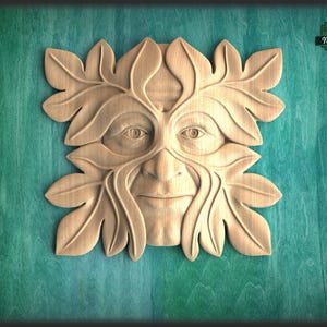 Green man Wall Plaque, Wooden Green Man, Green Man of wood, Wood Green Man, Oak Green Man Plaque, Green Man carved