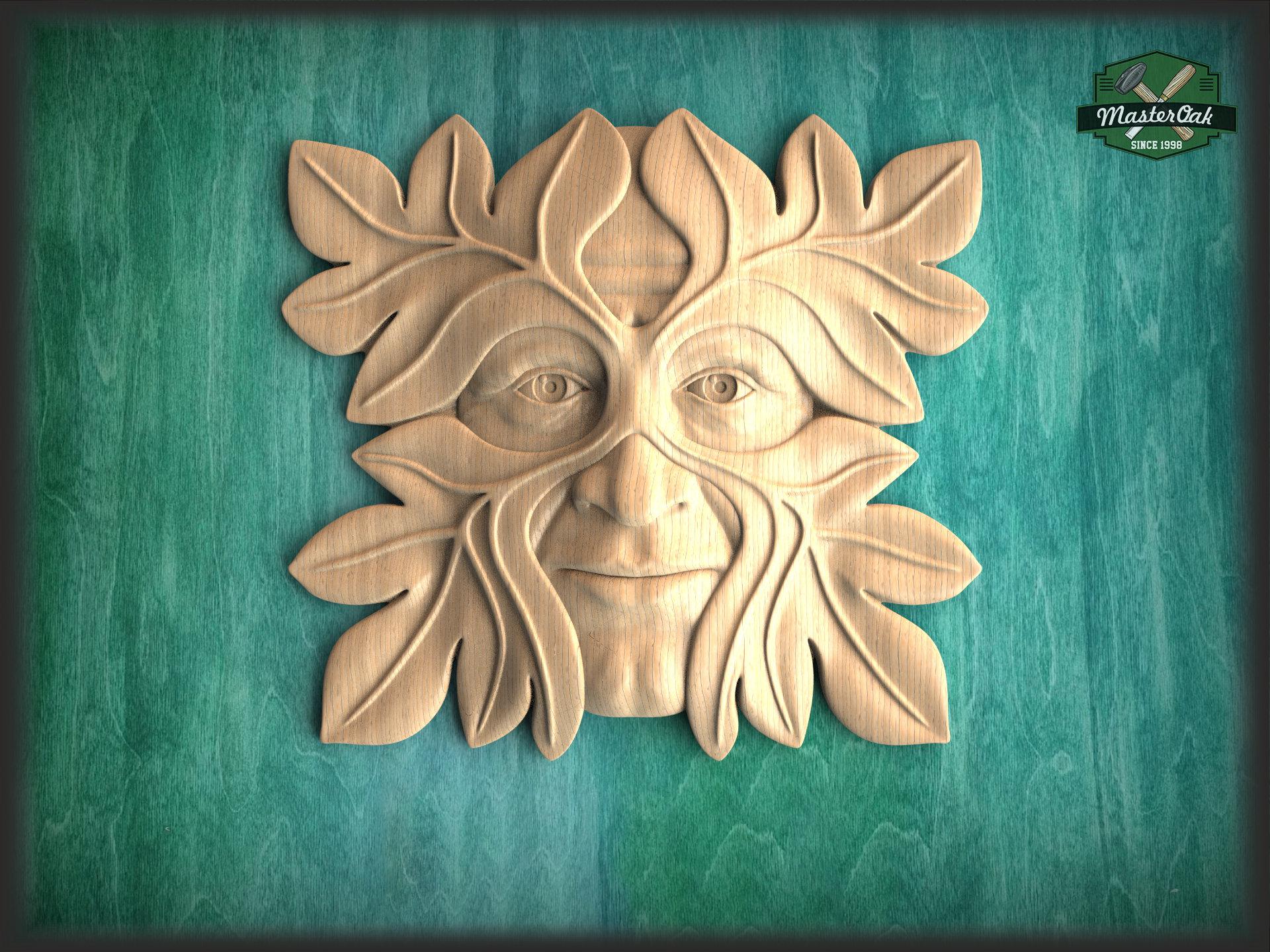 Green Man Wall Plaque, Wooden Green Man, Green Man of Wood, Wood Green ...