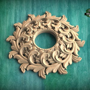 Round Chandelier Applique Rosette Onlay Detailed Acanthus Ornamentation