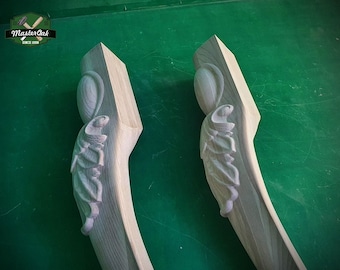 Beautiful Carved Cabriole Legs, Set of 2pc