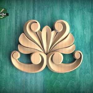 Classic Wood Applique – Acanthus Scroll Ornament for Cabinets and Trim