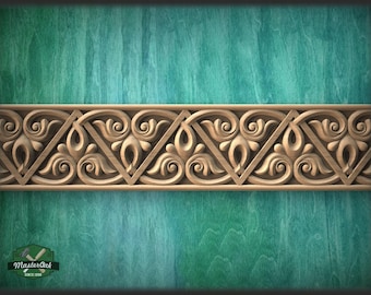 Ornamental Renaissance style wooden moulding,  40" Neoclassical wooden moulding for cornices and friezes