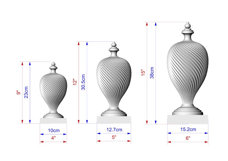 Large Decorative Architectural Hardwood Finial, Carved Post Finials ...