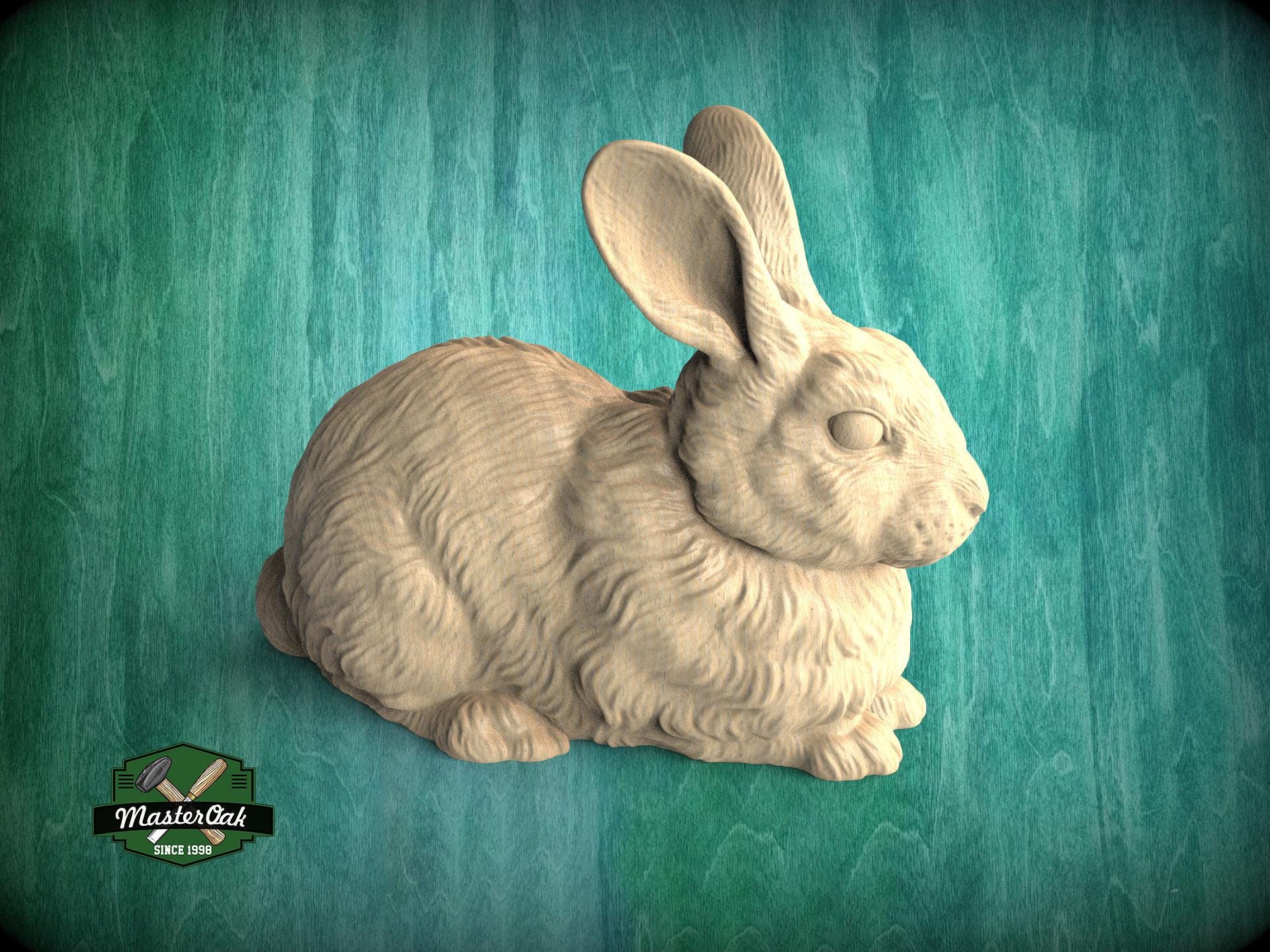 Lying Rabbit Wooden Finial for Staircase Newel Post, Rabbit Finial Bed ...