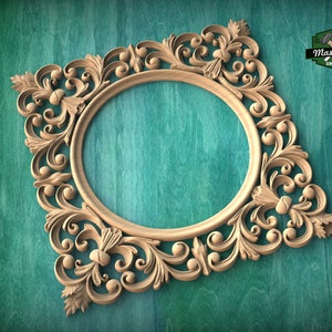 Classic Style Wooden Frames for Ceiling Chandeliers, Detailed Acanthus Ornamentation, Ceiling decor