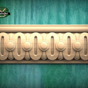 Classic Beaded Oval Wood Moulding – Decorative Wooden Trim,  40" Elegant Wood Detail, 1 pc, Unpainted, Baguette