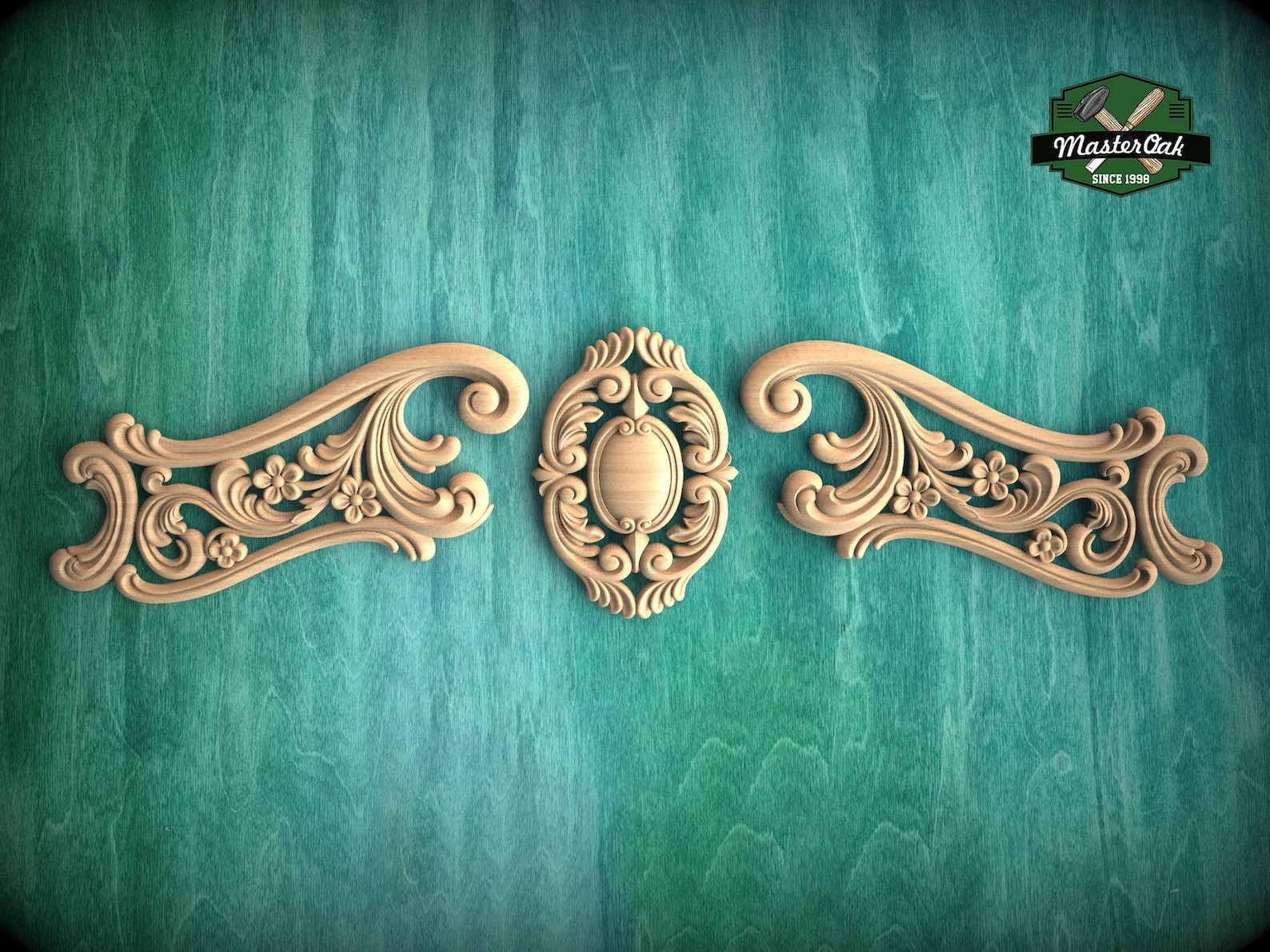 Rococo-style Carved Wood Onlay for Elegant Furniture and Fireplace ...