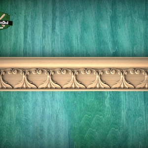 Symphonic Leaf Garland Moulding - Baroque Inspired Decor , 40&quot; Classic & Modern Decor, 1 pc, Unpainted, Wood Carved Baguette
