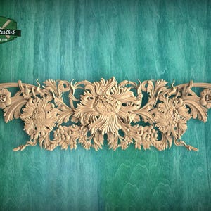 Luxurious Floral Carved Wood Onlay Versatile Applique For Elegant 