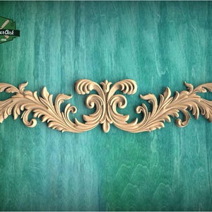 Classic Acanthus Leaf Scroll Ornament for Elegant Interiors - 1pc, Unpainted, Home Wall Embellishments, Furniture Carving