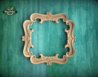Square Baroque Wood Frame with Flowing Scrolls and Classic Ornamental Corners