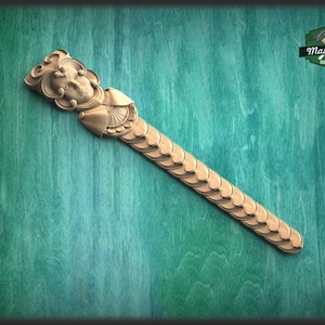 Karyatide geschnitzt Kragstein, unbemalt, dekorative Karyatide aus Holz, Wandverzierungen, Holz-Onlays