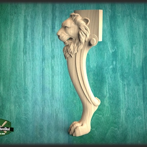 Table Leg Antique Style With Lion Head And Paw, 1 piece