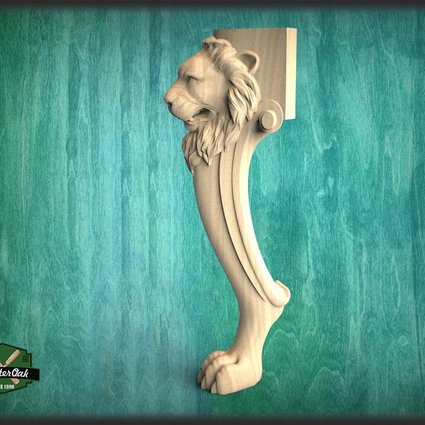 Table Leg Antique Style With Lion Head And Paw, 1 piece