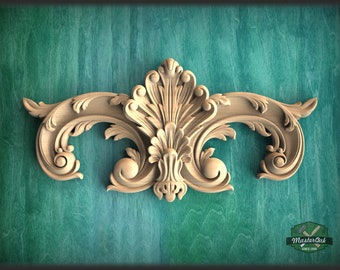 Carved Wood Mantel Applique 1 Piece Home Decoration Wood Carving Wood Overlay