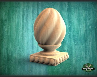 Ornamental Twisted Finial For Furniture with square bottom