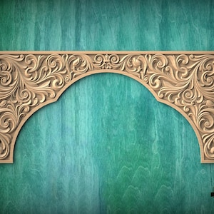 Moldura de madera noble arqueada de estilo antiguo, 1 pieza, decoración de pared para el hogar, tallado de muebles, moldura de madera
