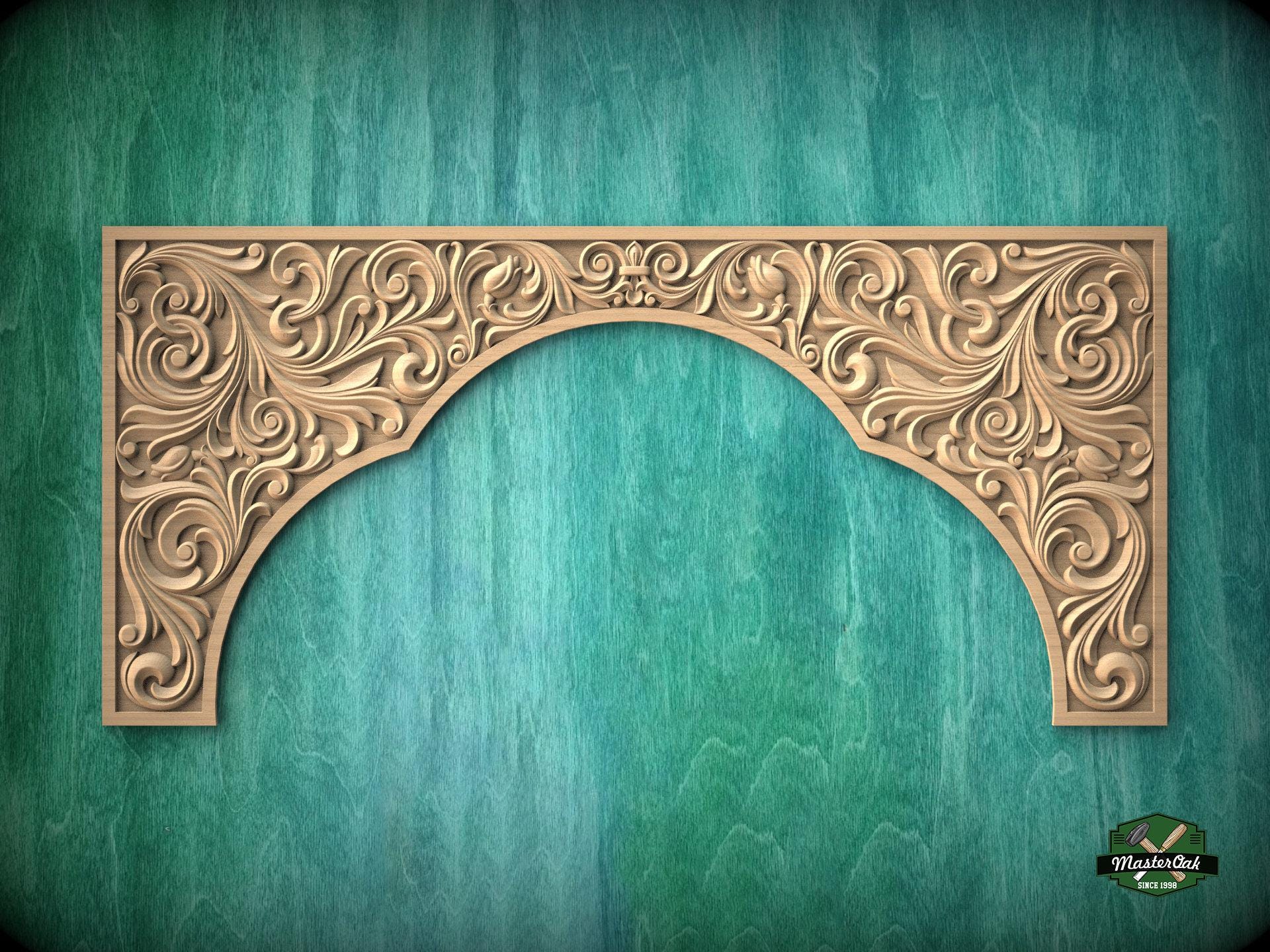 Antique Style Arched Hardwood Wood Trim, 1pc, Home Wall Decoration ...