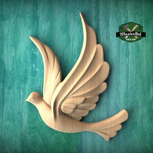 Left Facing Dove Wooden Wall Decor, Unfinished Carved Bird, Wedding Dove, Symbol of Peace and Innocence,Pigeon,Holy Spirit Dove Church