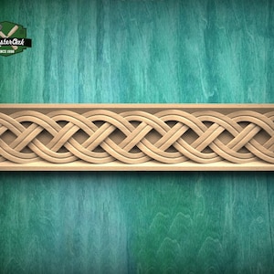 Elegant Celtic Double Weave Wood Moulding – Timeless  Inspiration and Style,  40" Intricate Celtic Knot, 1 pc, Unpainted, Baguette