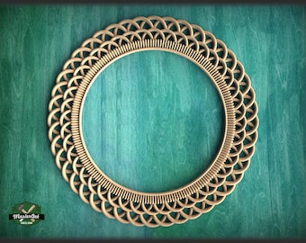 Cornice rotonda per specchio in stile Art Déco con motivo a spirale.
