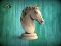 Wooden Chess Knight, Horse Head Statue, Wood Carving