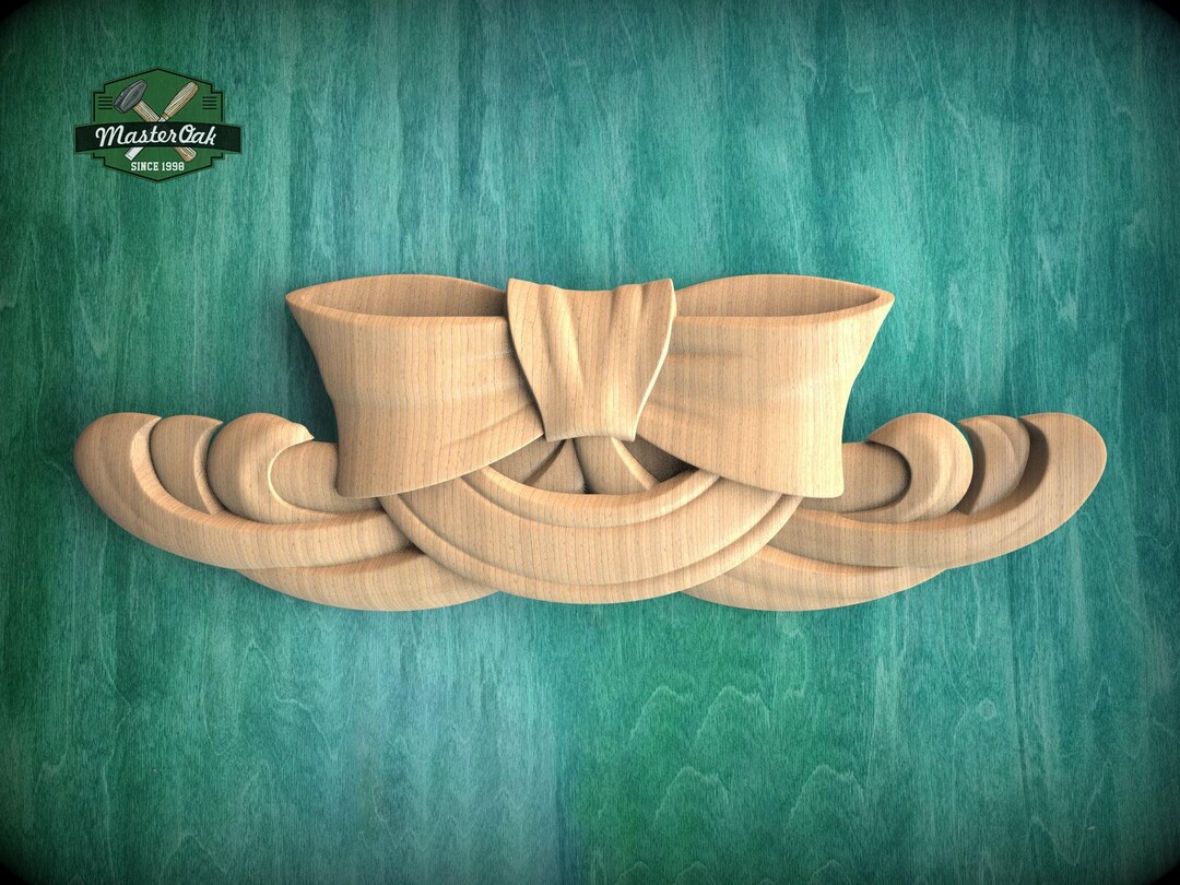 Charming Bow Wood Carved Onlay – Whimsical Elegance Applique, 1pc, Home ...