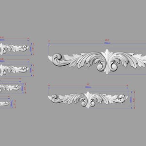 Carved Leaves Onlay, 1pc, Home Wall Embellishments, Furniture Carving, Applique furniture decor DIY Furniture Trim Supplies bed pediments image 2