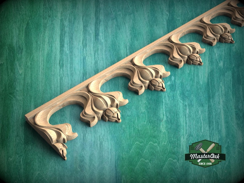 Gothic Wooden Molding – Statement Carved Trim for Cabinets and Vintage Home Decor image 1