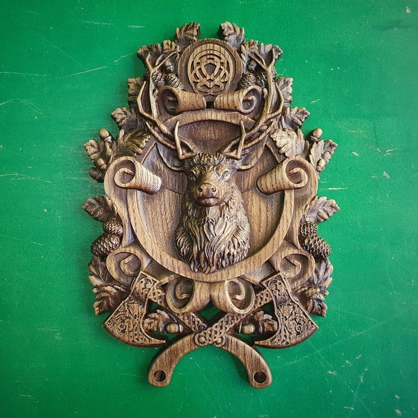 Celtic Deer,  Celtic wood carving, Viking carving, Celtic Lord Of Woods, Wall art, Wall decor, Wall hanging