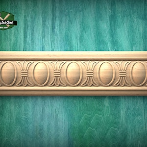 Moldura de medallón victoriano con forma de lirio: elegancia clásica en madera tallada, carpintería decorativa tradicional de 101 cm, talla baguette de madera tallada.