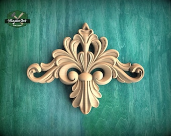 Acanthus Leaf Wood Carving – Elegant Decorative Ornament for Furniture and Interior Design