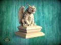 Gargoyle wooden statue, small Gothic Imp, Gargoyle finial bed post, Gargoyle statue of wood, Wooden Gargoyle statue cap