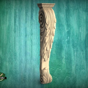 Long Carved Corbel of hardwood For Interior Decoration, Unpainted, Home Wall Embellishments, wood onlays, wood wall art decor