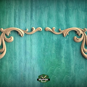 Decorative Corners of wood, Set of 2pc, decorative wood trim