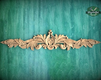 Exquisite Horizontal Carved Element, Interior Classic, 1pc, Unpainted, horizontal decor, carved decoration of wood, wooden onlay