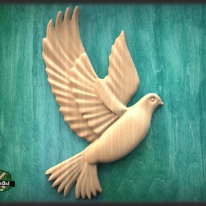 Dove Wooden Wall Decor, Unfinished Carved Bird, Wedding Dove, Symbol of Peace and Innocence,Pigeon,Holy Spirit Dove Church