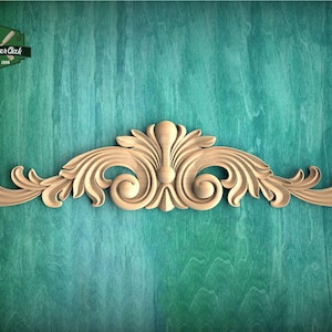 Baroque Leaf Scroll Crest for Furniture and Wall Decoration
