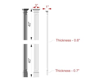 Custom order. Mediterranean-style pilaster. 3D modeling from a photo, set of 2pcs (split in half), Finger-jointed