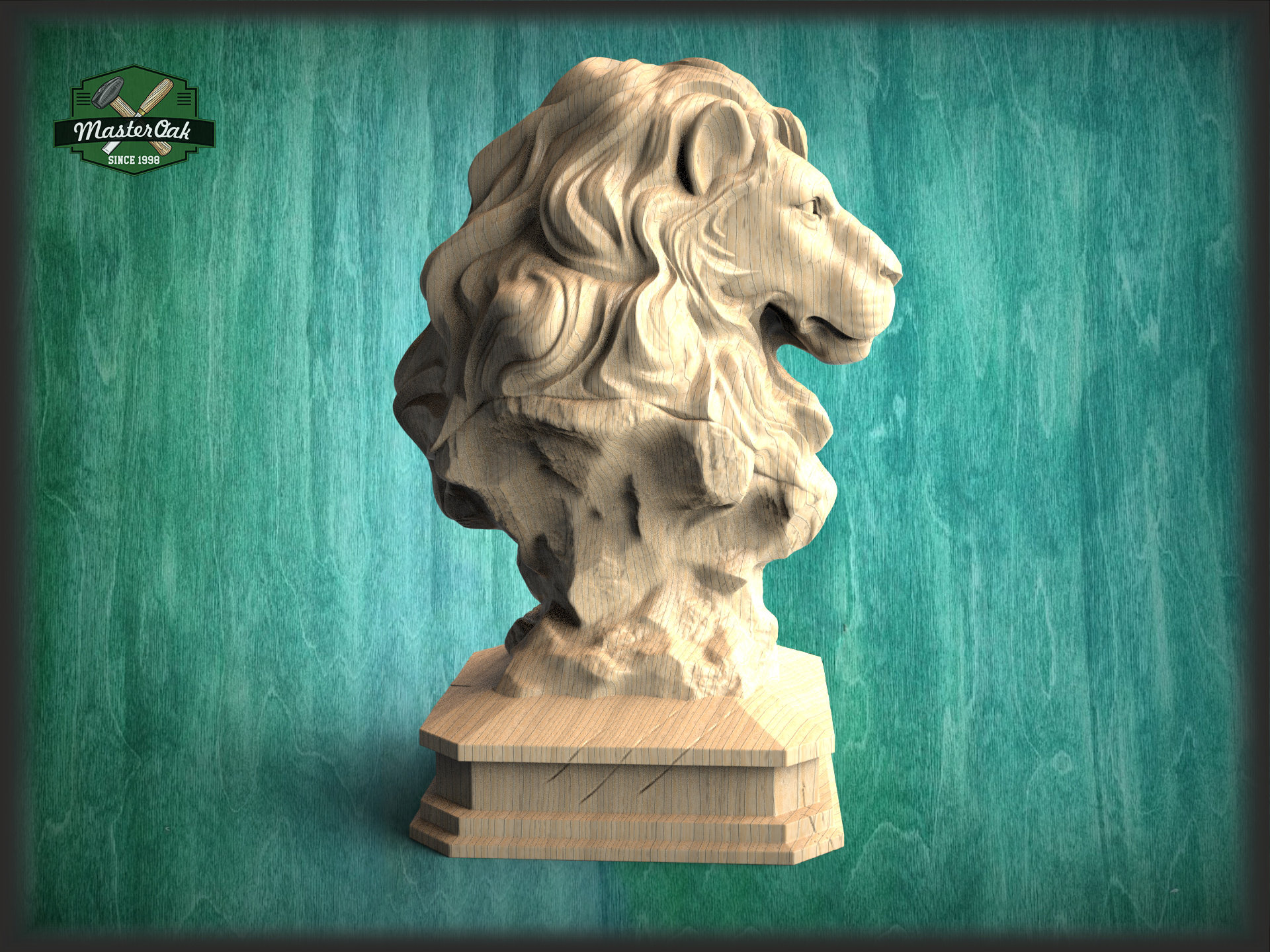 Lion Wooden Statue Lion Statue for Staircase Newel Post Lion Etsy