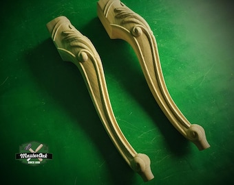 Beautiful Carved Cabriole Legs, Set 2pc, for the table